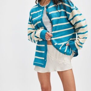 Free People Classic Striped Cardigan